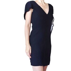 BLACK HALO Little Black Dress w mesh Rufflle Sz.2
